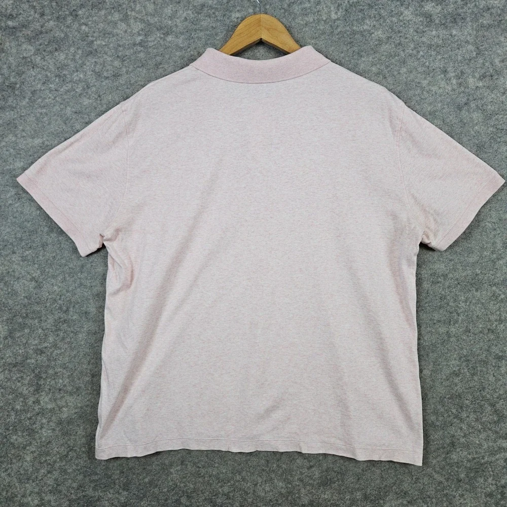 Banana Republic Heathered Pink Polo Shirt Size L Luxe Touch‎ Performance FLAWED